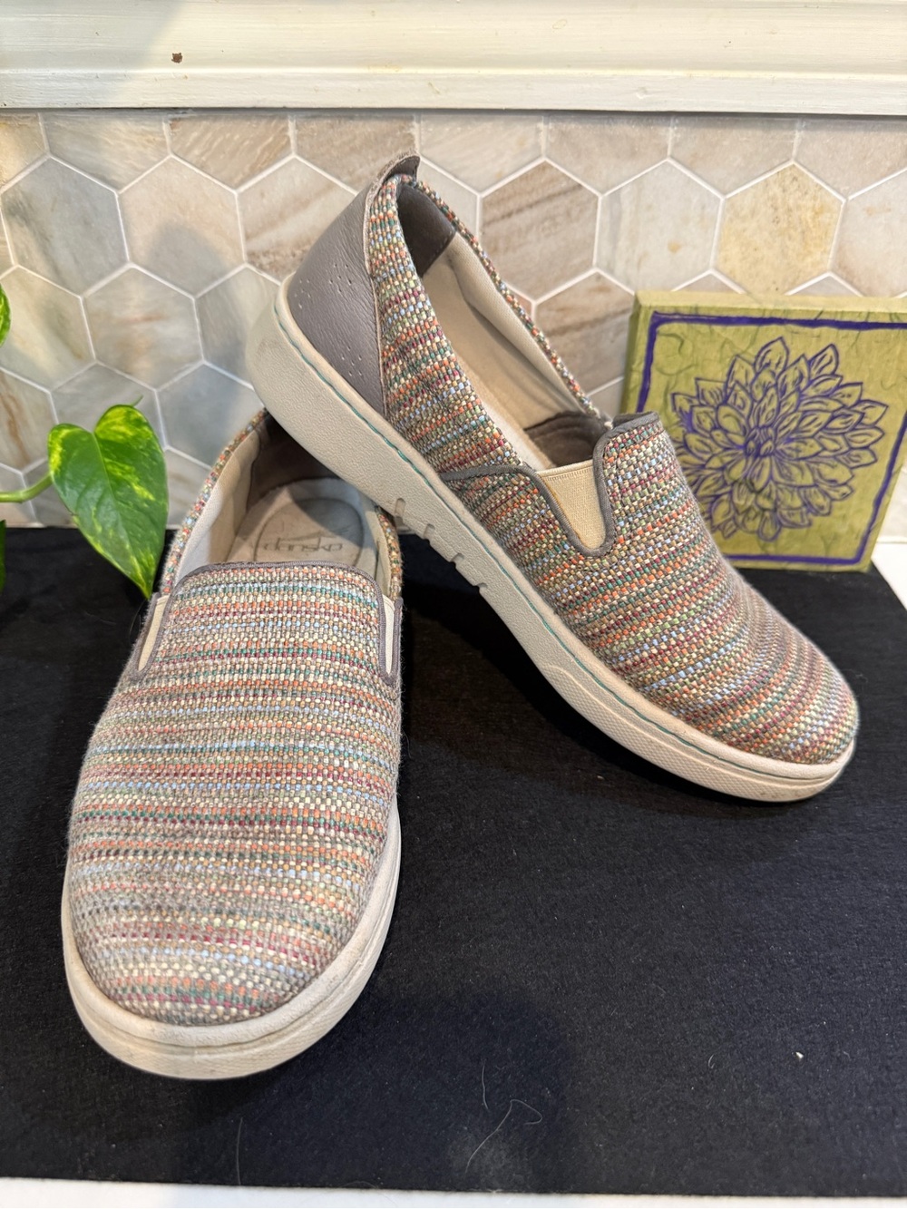 Dansko Belle Women’s Slip-On Casual Sneakers in Multicolor Knit